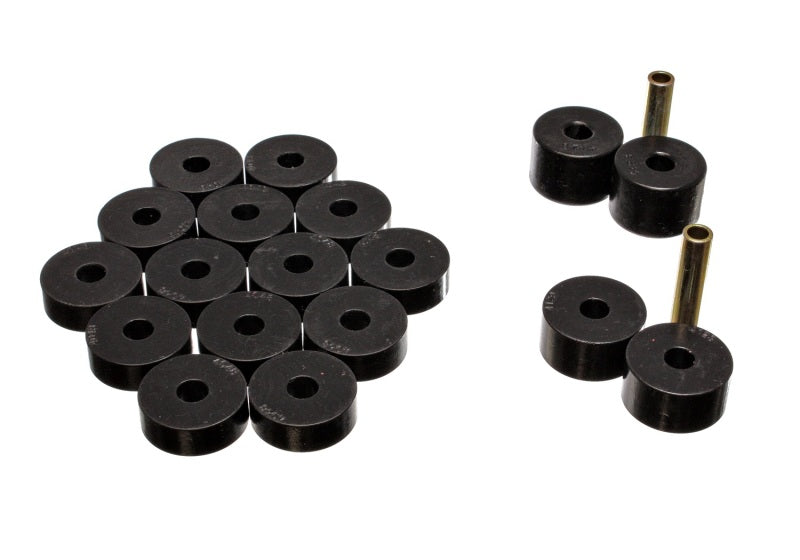 Energy Suspension 74-75 Jeep CJ5/CJ7/CJ8 Scrambler Black Body (Cab) Mount Set - 2.4106G for 1974-1975 Jeep CJ5 - front view