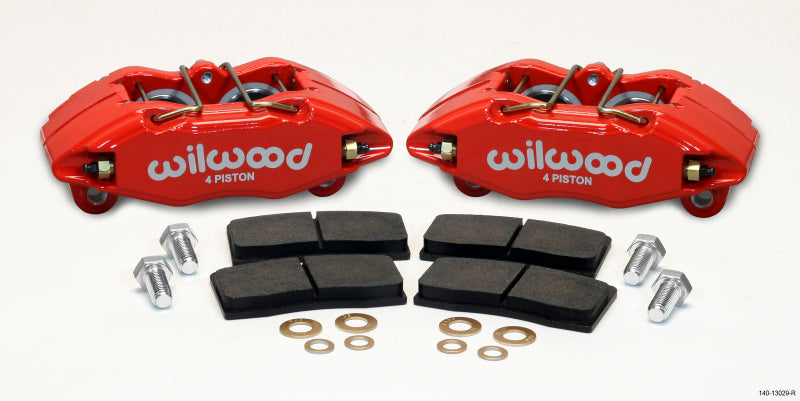Wilwood DPHA Front Caliper &amp; Pad Kit Red Honda / Acura w/ 262mm OE Rotor - 140-13029-R