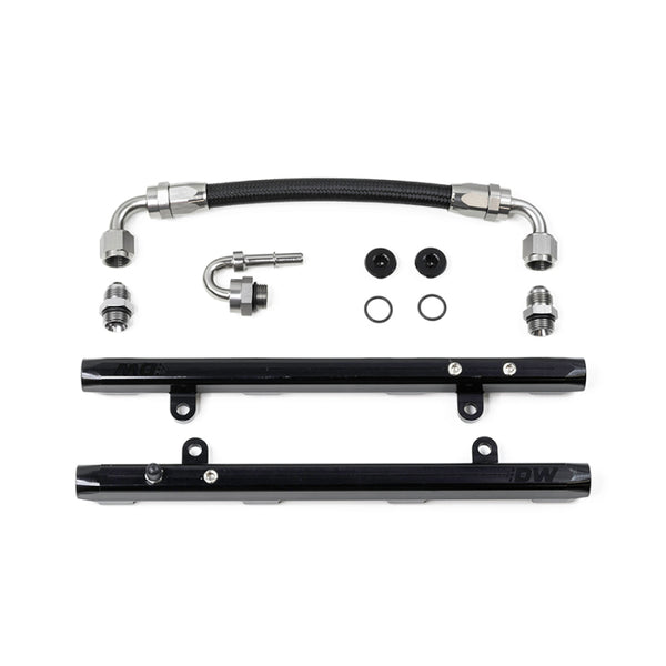 DeatschWerks 11-17 Ford Mustang / F-150 Coyote 5.0 V8 Fuel Rails w/ Crossover - 7-301-OE for 2011-2025 Ford F 150 - front vie