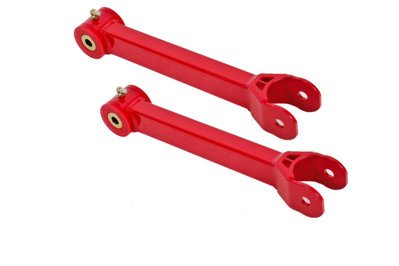 BMR 16-17 6th Gen Camaro Non-Adj. Upper Trailing Arms (Polyurethane) - Red - UTCA058R for 2016-2024 Chevrolet Camaro - front 