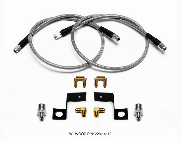 Wilwood Flexline Kit 30 inch -3 3/8-24 IF 1/8 NPT 90 Degree - 220-14111 by Wilwood - front view