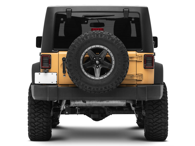 Raxiom 07-18 Jeep Wrangler JK Axial Series LED Halo Tail Lights- Black Housing (Dark Smoked Lens)