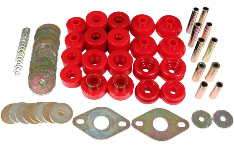 Energy Suspension 96-99 Toyota 4Runner 2WD/4WD Red Body Mount Bushing Set - 8.4111R for 1996-1999 Toyota 4Runner - front view