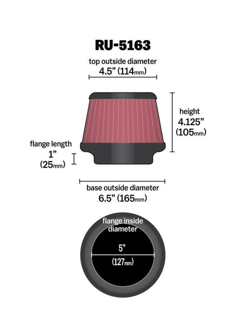 K&amp;N Replacement filter for Focus RS Typhoon intake (69-3539TB)