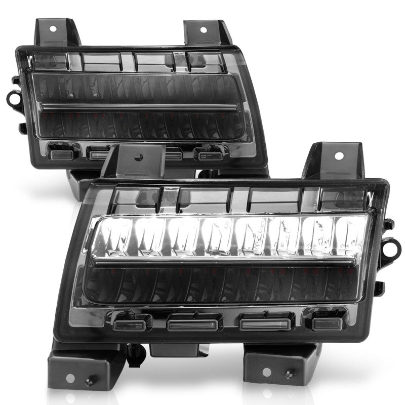 ANZO 2018-2021 Jeep Wrangler LED Side Markers Chrome Housing Smoke Lens w/ Seq. Signal Sport Bulb - 511085