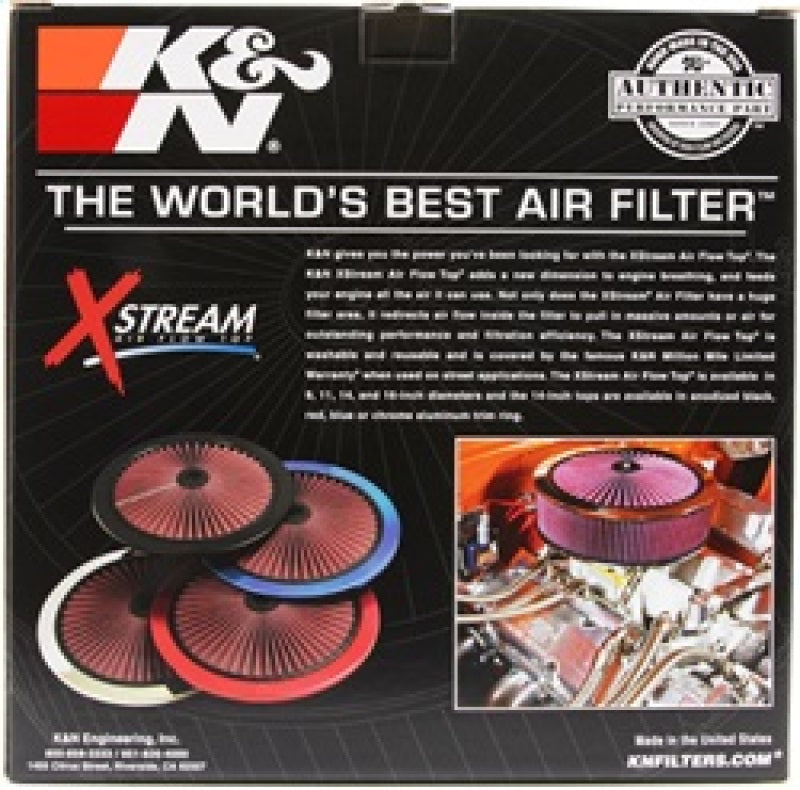 K&N X-Stream Top Filter X-Stream 14 inch OD Chrome - 66-1401XP