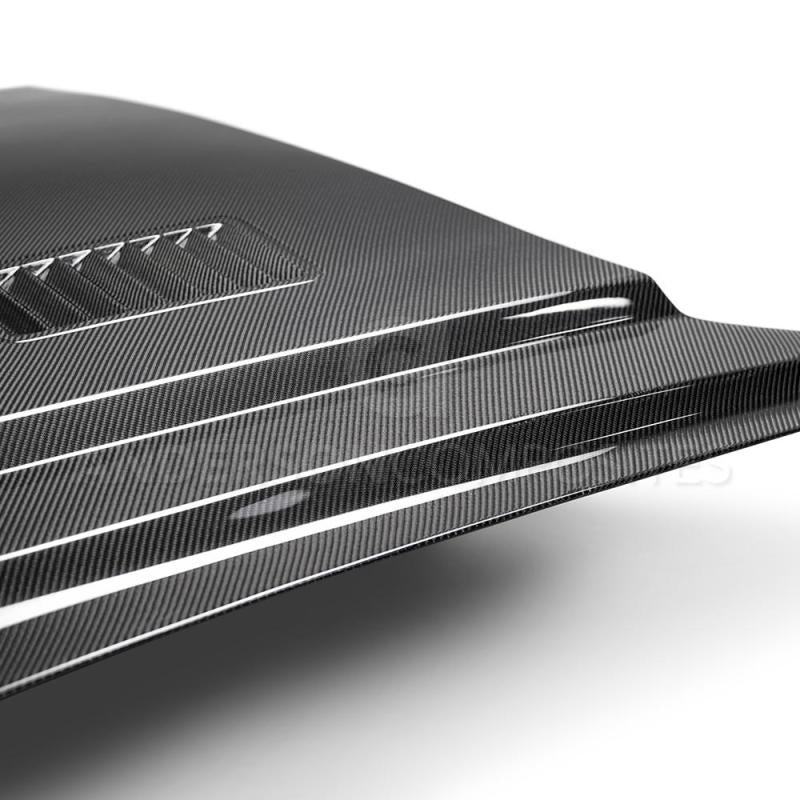 Anderson Composites 2018 Ford Mustang Super Snake Double Sided Carbon Fiber Hood - AC-HD18FDMU-SN-DS