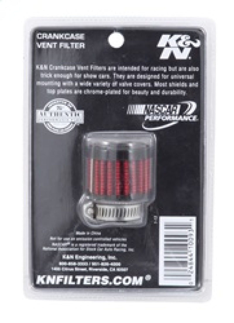 K&N 0.75 inch ID 1.375 inch OD 1.125 inch H Clamp On Crankcase Vent Filter - 62-1560