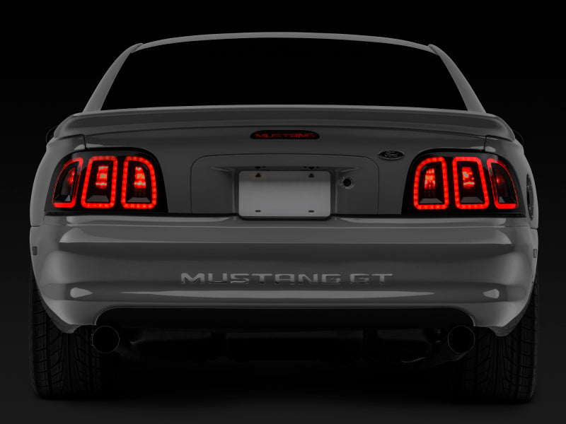 Raxiom 96-98 Ford Mustang Icon LED Tail Lights- Black Housing (Smoked Lens) - 389876