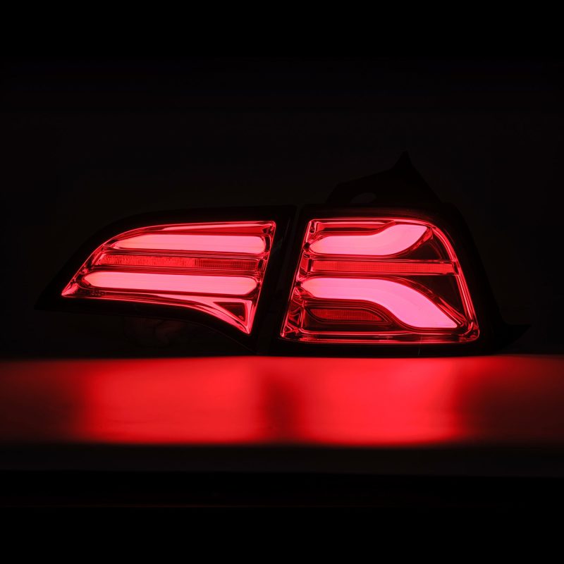 AlphaRex 17-22 Tesla Model 3 PRO-Series LED Tail Lights Red Smoke w/Seq Sig - 601020