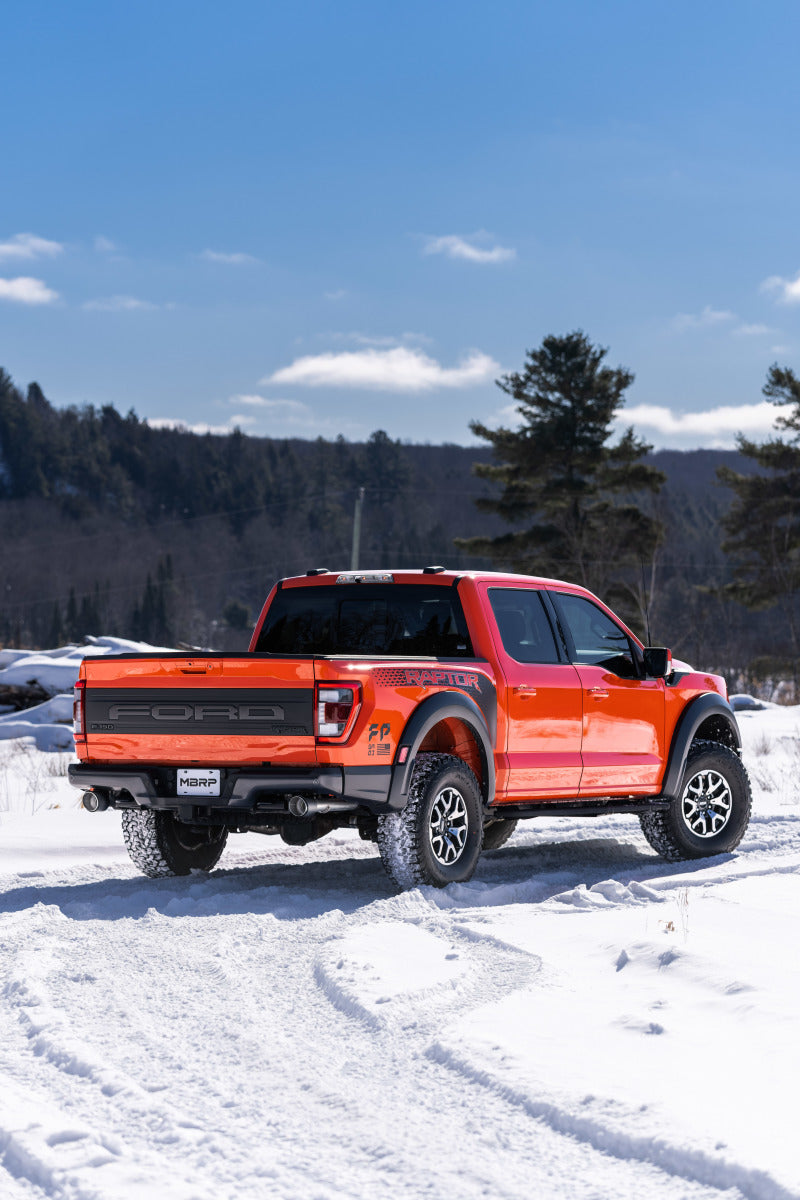 MBRP 2021+ Ford F-150 Raptor Axle-Back Dual Rear Exit T304 Performance Exhuast Sys - S52663CF