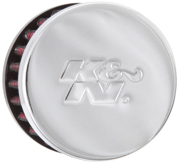 K&N 0.625 inch ID 2 inch OD 1.5 inch H Clamp On Crankcase Vent Filter - 62-1340 by K&N Engineering - front view