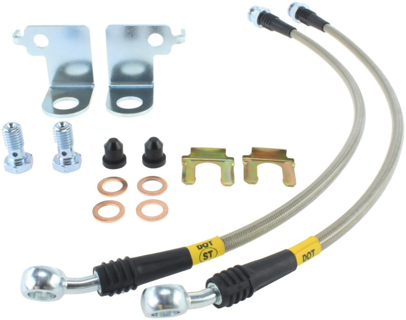 StopTech Stainless Steel Front Brake Lines 2015 Ford Mustang Base/V6/GT w/ 320mm &amp; 352mm Front Discs - 950.61023