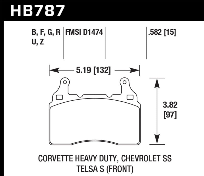 Hawk Performance Ceramic Street Front Brake Pads HB787Z.582