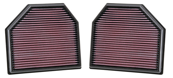 K&N Replacement Air Filter for 11-14 BMW M5/M6 4.4L V8 / 2015 M4/M3 3.0L I6  (2 per box) - 33-2488 for 2012-2019 BMW M6 - fro