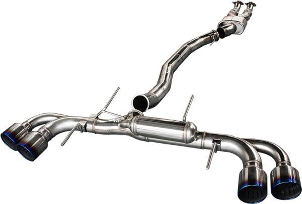 HKS RACING MUFFLER R35 GT-R w/ SILENCER - 31008-KN002 for 2009-2024 Nissan GT R - front view