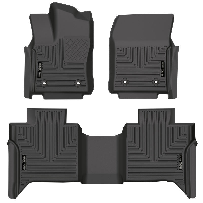 Husky Liners 2022 Toyota Tundra WeatherBeater CC CrewMax Front &amp; 2nd Seat Floor Liner - Blk - 99481
