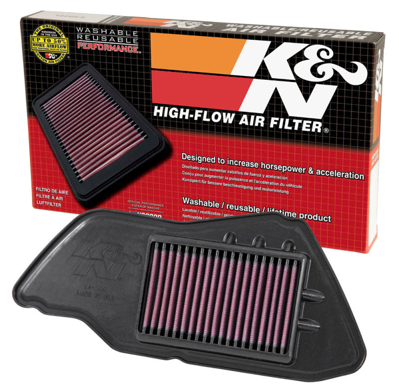 K&N 09-15 Yamaha YW125 Drop In Air Filter - YA-1209 for 2009-2015 Yamaha YW125 Zuma 125 - front view