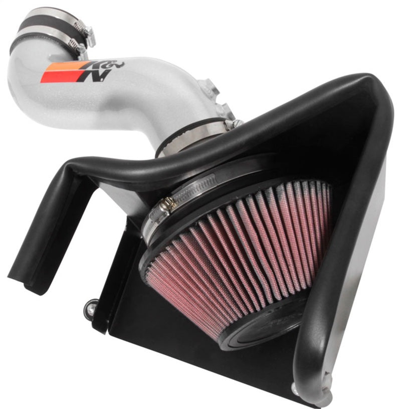 K&N 15-18 Hyundai Sonata L4-2.4L F/I Silver Typhoon Short Ram Intake - 69-5321TS for 2015-2020 Kia Optima - front view