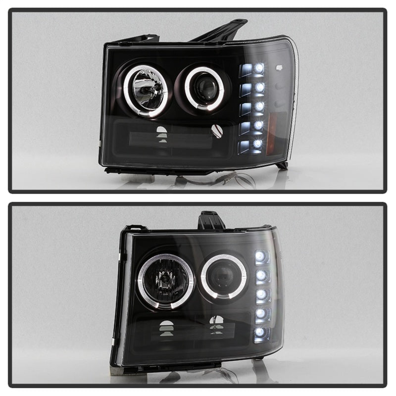 Spyder GMC Sierra 1500/GMC Sierra Denali 08-13 Projector LED Halo- LED All Blk PRO-YD-GS07-HL-BKV2 - 5086020