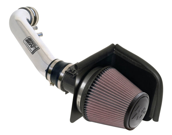 K&N 01-04 Ford Mustang GT 4.6L Polished Typhoon Short Ram Intake - 69-3521TP for 2002-2004 Ford Mustang - front view