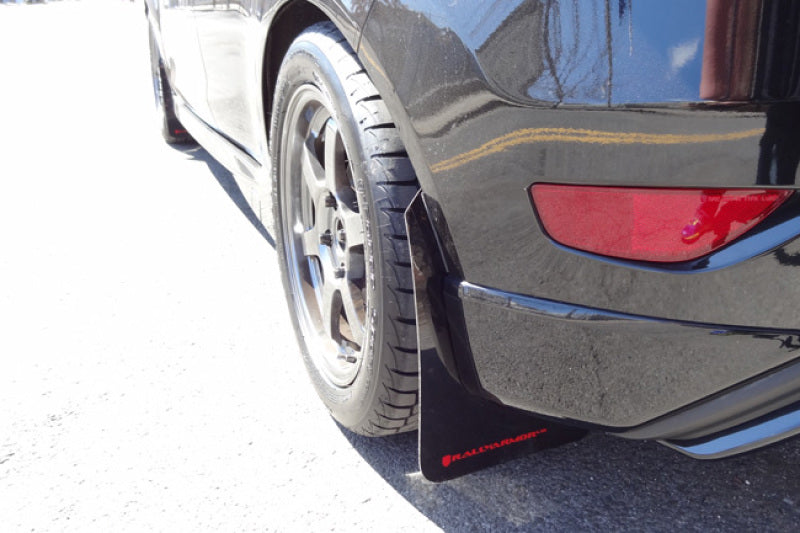 Clearance - Rally Armor 13-19 USDM Ford Fiesta ST Red UR Mud Flap w/ White Logo - RALMF29-UR-RD/WH
