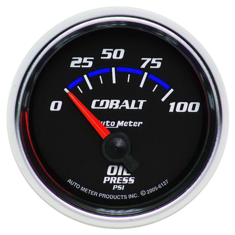 Autometer Cobalt 52mm 100 PSI Short Sweep Electric Oil Pressure Gauge - 6127