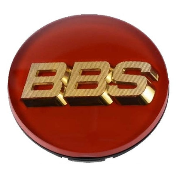 BBS Center Cap - 70mm Red w/ Gold 3D Logo (4-tab) - 56.24.126 by BBS