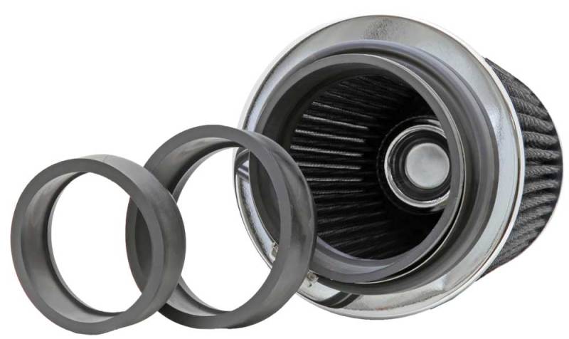 K&N Universal Filter Chrome Round Tapered White - 4in Flange ID x 1.125in Flange Length x 5.5in H - RG-1001WT