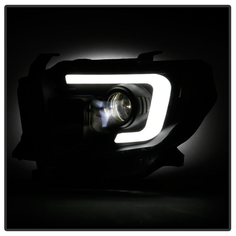 Spyder 14-17 Toyota Tundra(SR/SR5) Light Bar Projector Headlights - LED - Black PRO-YD-TTU14AP-BK