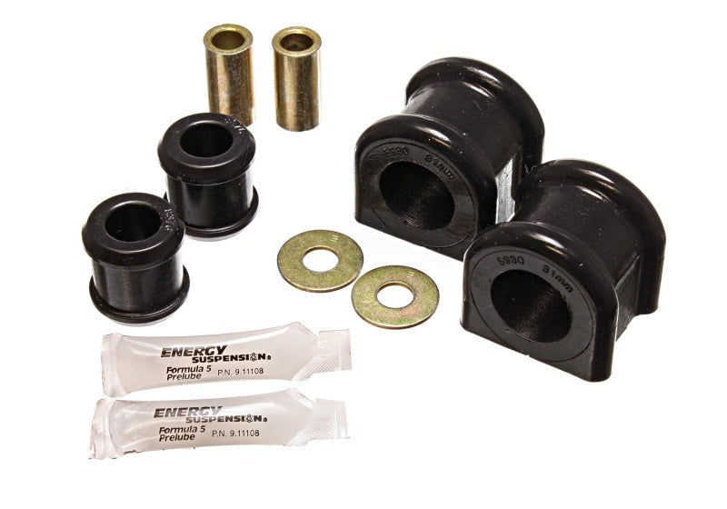 Energy Suspension 07-11 Jeep Wrangler JK Black Front 31mm Sway Bar and Endlink Bushing Set - 2.5112G for 2007-2018 Jeep Wrang