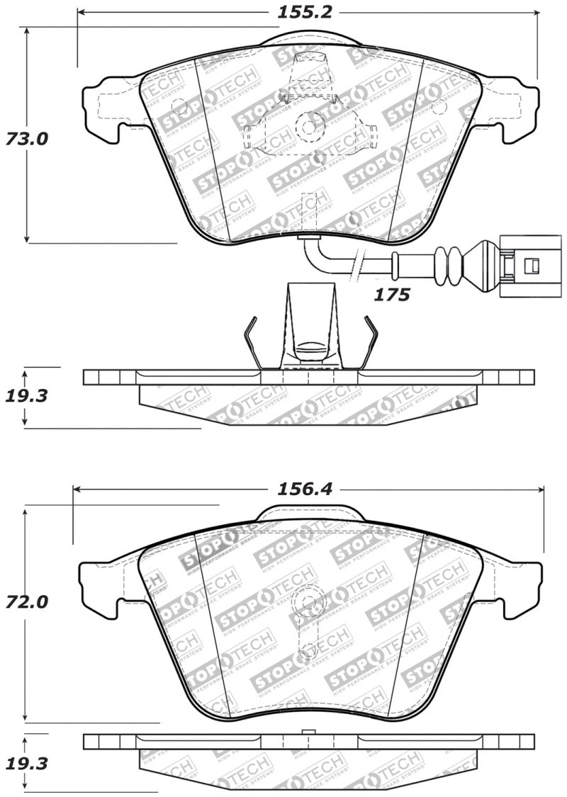StopTech Performance 08-13 Audi TT Quattro / 12 VW Golf R Front Brake Pads - 309.11110