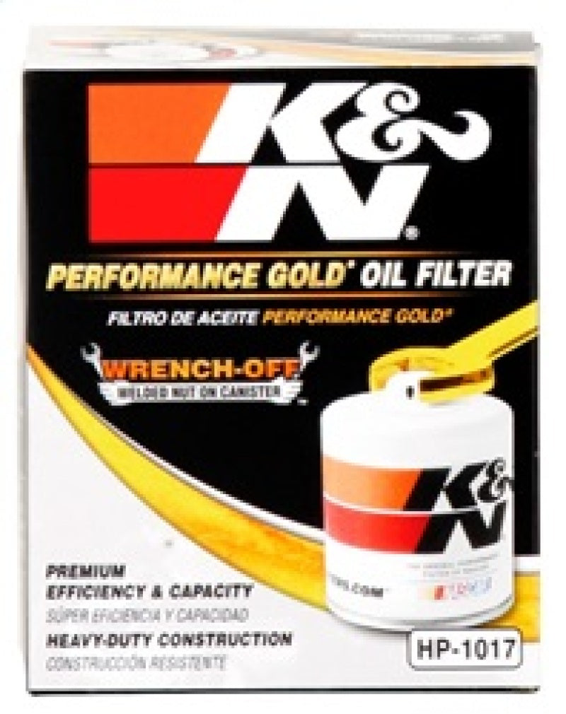 K&amp;N 3.74inch / 2.98 OD Performance Gold Oil Filter - HP-1017