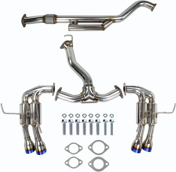 Invidia 2022+ Subaru WRX Gemini Single Layer Quad Titanium Tip Cat-Back Exhaust - HS22WRXGM4ST for 2022-2025 Subaru WRX