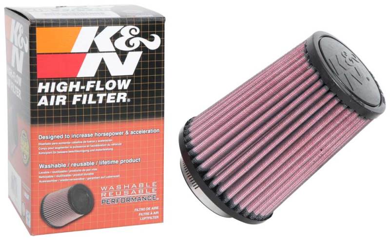 K&N Universal Rubber Filter 2-1/2in Flg / 4-1/2in OD B / 3-1/2in OD T / 6in H - Black Top - RU-5062XD