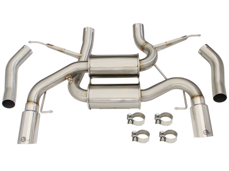 aFe MACHForce XP 2.5in Axle Back Stainless Exhaust w/ Polished Tips 07-13 BMW 335i 3.0L L6 (E90/92) - 49-36327-P