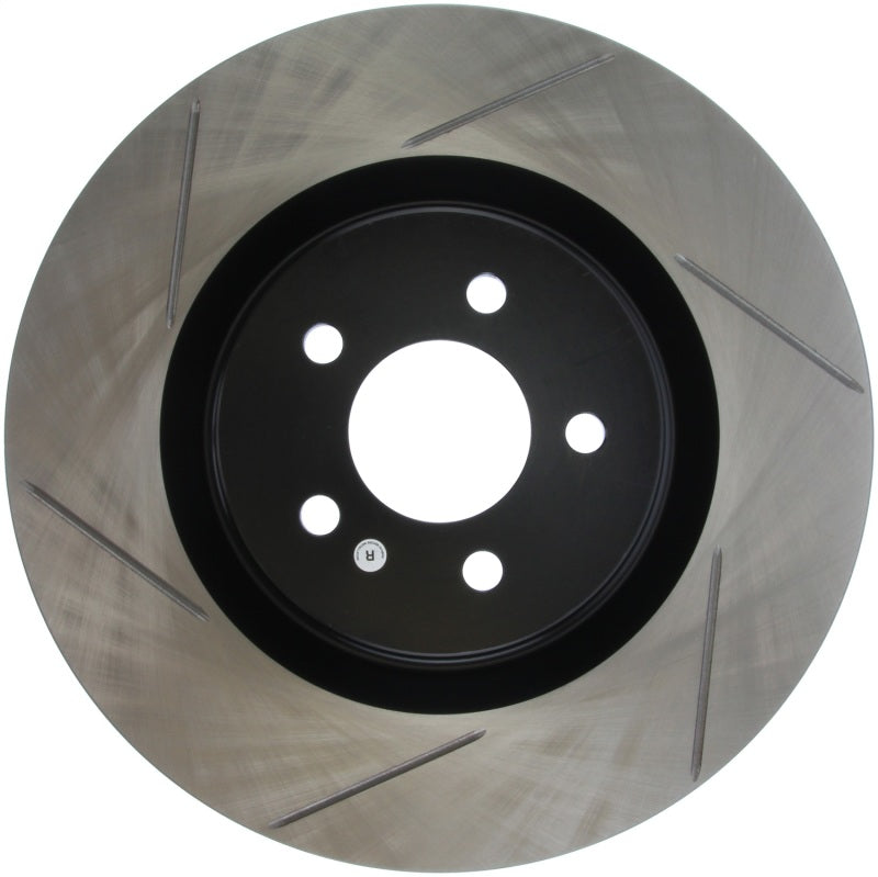 StopTech Power Slot 07-10 Ford Mustang Shelby Front Right Slotted Rotor - 126.61089SR for 2007-2014 Ford Mustang - front view