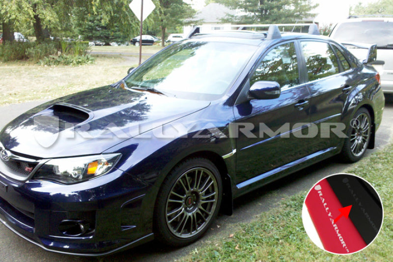 Rally Armor 11-14 Subaru WRX/STI (Sedan Only) Black UR Mud Flap w/ Grey Logo - MF19-UR-BLK/GRY