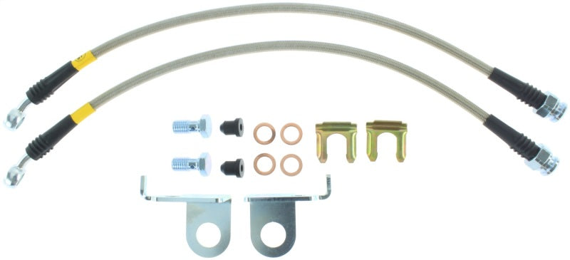 StopTech Stainless Steel Front Brake Lines 2015 Ford Mustang Base/V6/GT w/ 320mm &amp; 352mm Front Discs - 950.61023