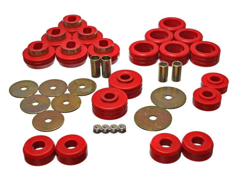 Energy Suspension 92-97 GM Denali XL/Blazer/Yukon XL 4WD Red Body Mount Set - 3.4118R for 1981-1991 GMC Jimmy - front view