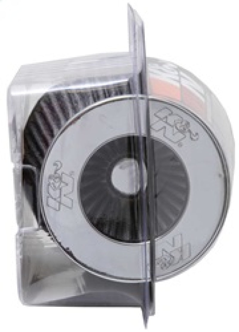 K&N Universal Filter Chrome Round Tapered White - 4in Flange ID x 1.125in Flange Length x 5.5in H - RG-1001WT