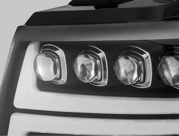 AlphaRex 07-13 Chevy Avalanche NOVA LED Proj Headlights Plank Style Matte Black w/Activ Light/DRL - 880288 for 2007-2014 Chev