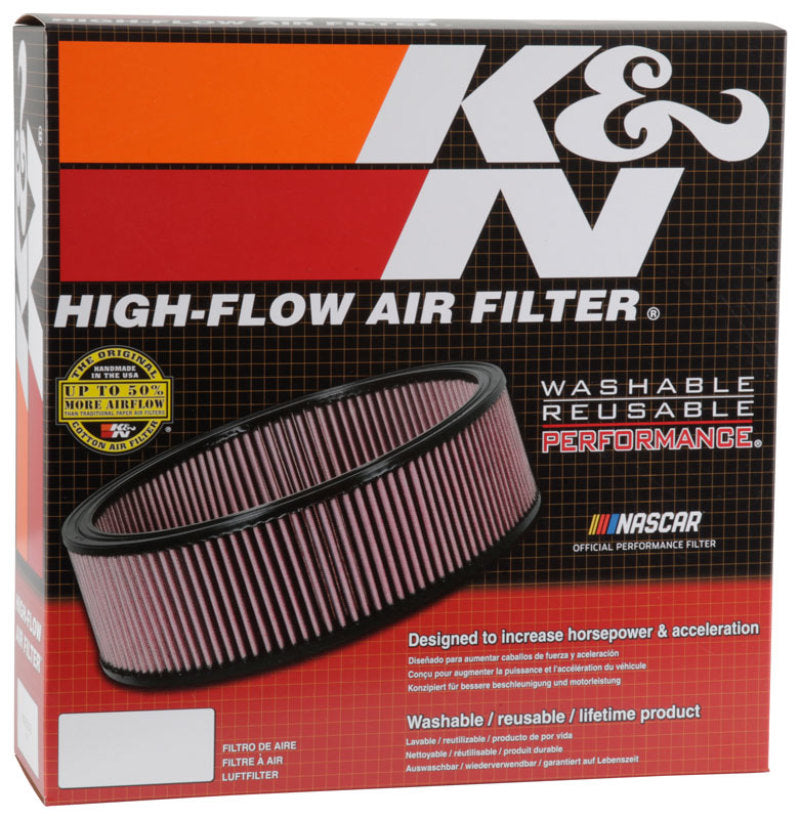 K&N Replacement Drop In Air Filter - 14in OD / 12in ID / 4in H w/ Wire - E-3750