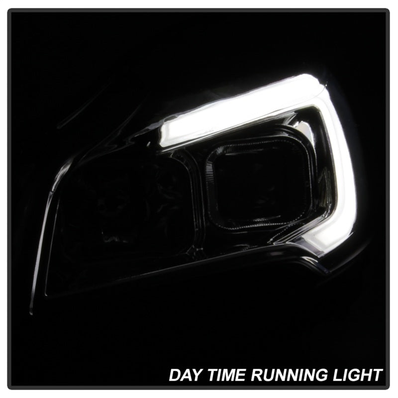 xTune 13-16 Ford Escape 13-16 LED Light Bar Halogen Proj Headlights - Chrome (PRO-JH-FESCA13-LB-C) - 9042928