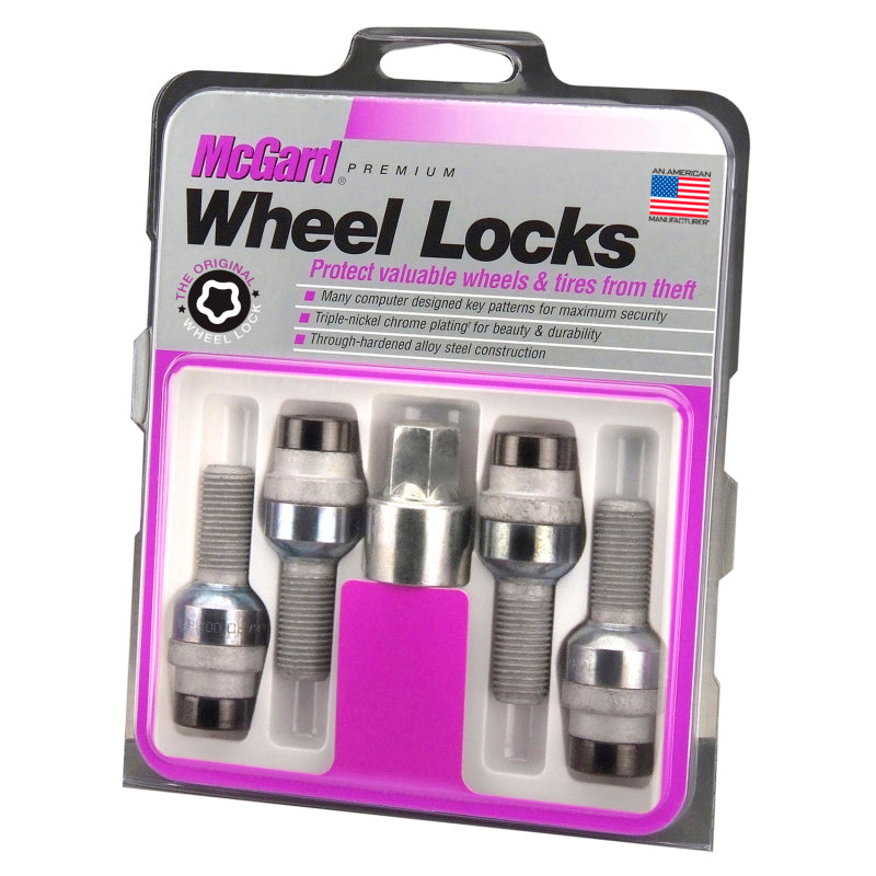 McGard Wheel Lock Bolt Set - 4pk. (Radius Seat) M14X1.5 / 17mm Hex / 28.2mm Shank Length - Black