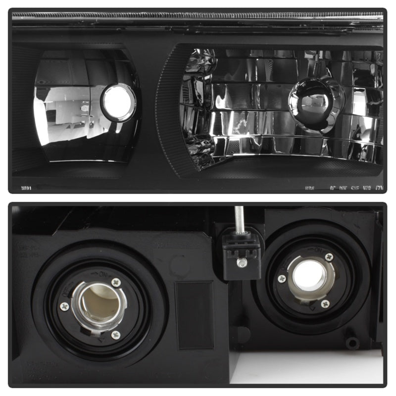 xTune 02-06 Chevy Avalanche w/Cladding OEM Bumper Light &amp; Headlights - (BLACK) (HD-JH-CAVA02-SET-BK) - 9040641
