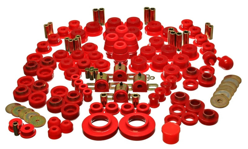 Energy Suspension 97-06 Jeep Wrangler TJ Red Hyper-Flex Master Bushing Set - 2.18107R for 1997-2006 Jeep Wrangler - front vie