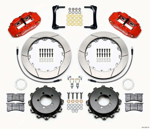 Wilwood Narrow Superlite 4R Rear Kit 12.88in Red 2012-Up Toyota / Scion FRS w/Lines - 140-12871-R for 2013-2017 Subaru BRZ