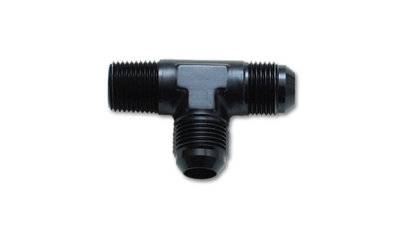 Vibrant -4AN x 1/8in NPT Flare to Pipe On Run Tee Adapter Fitting - Aluminum - 10471