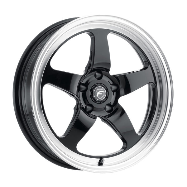 Forgestar D5 Drag 18x5.0 / 5x120 BP / ET-23 / 2.125in BS Gloss Black Wheel - F0918C022N23 by Forgestar - front view